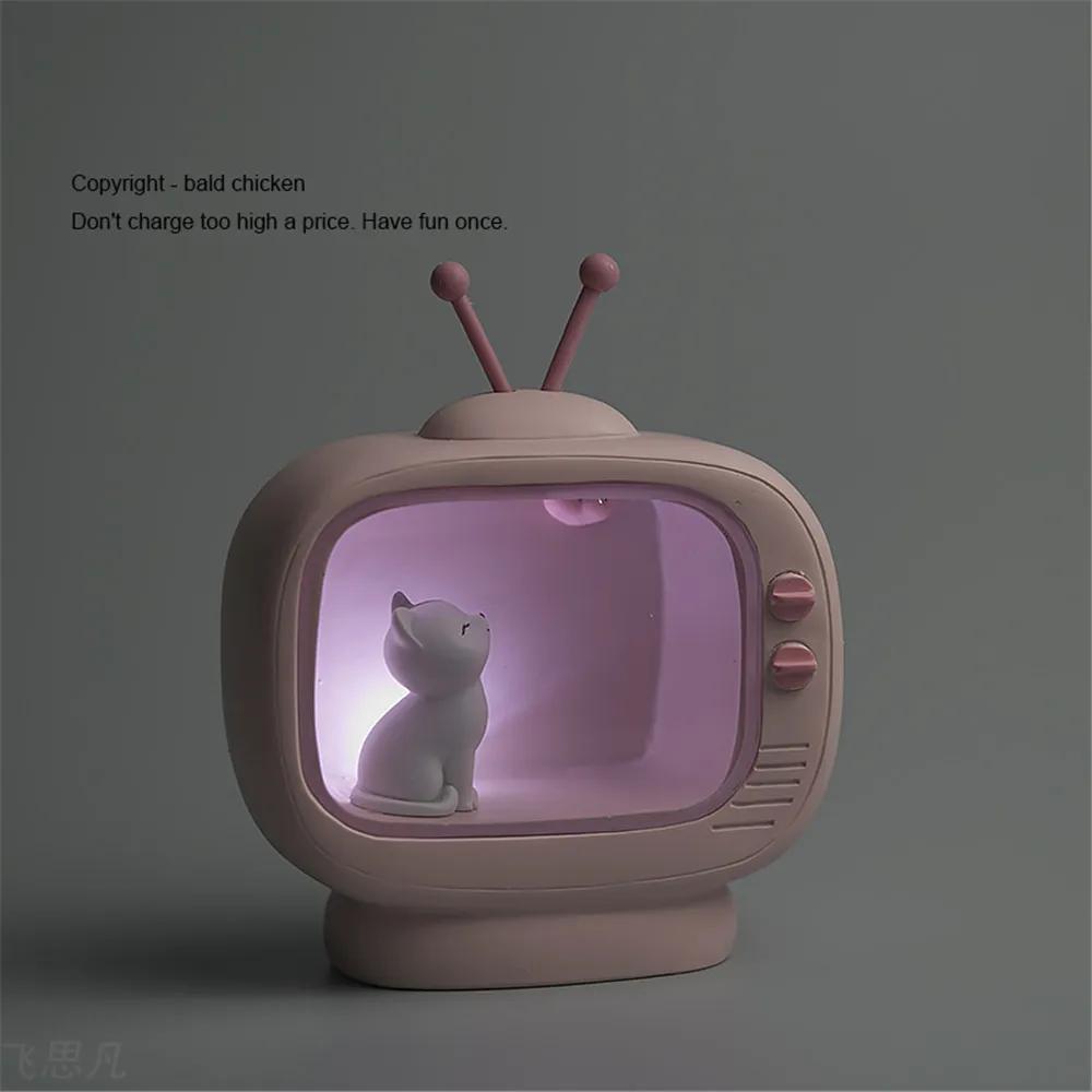 Кошачье сердце мини-телевизор фигурка украшение ночник для гостиной декор аксессуары девушка женщина подарок