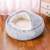 2024 New Half-Enclosed Cat Bed Deep Sleep Semi-Enclosed Cat Bed Dual-Purpose Pet Mat Plush Round Pet Bed