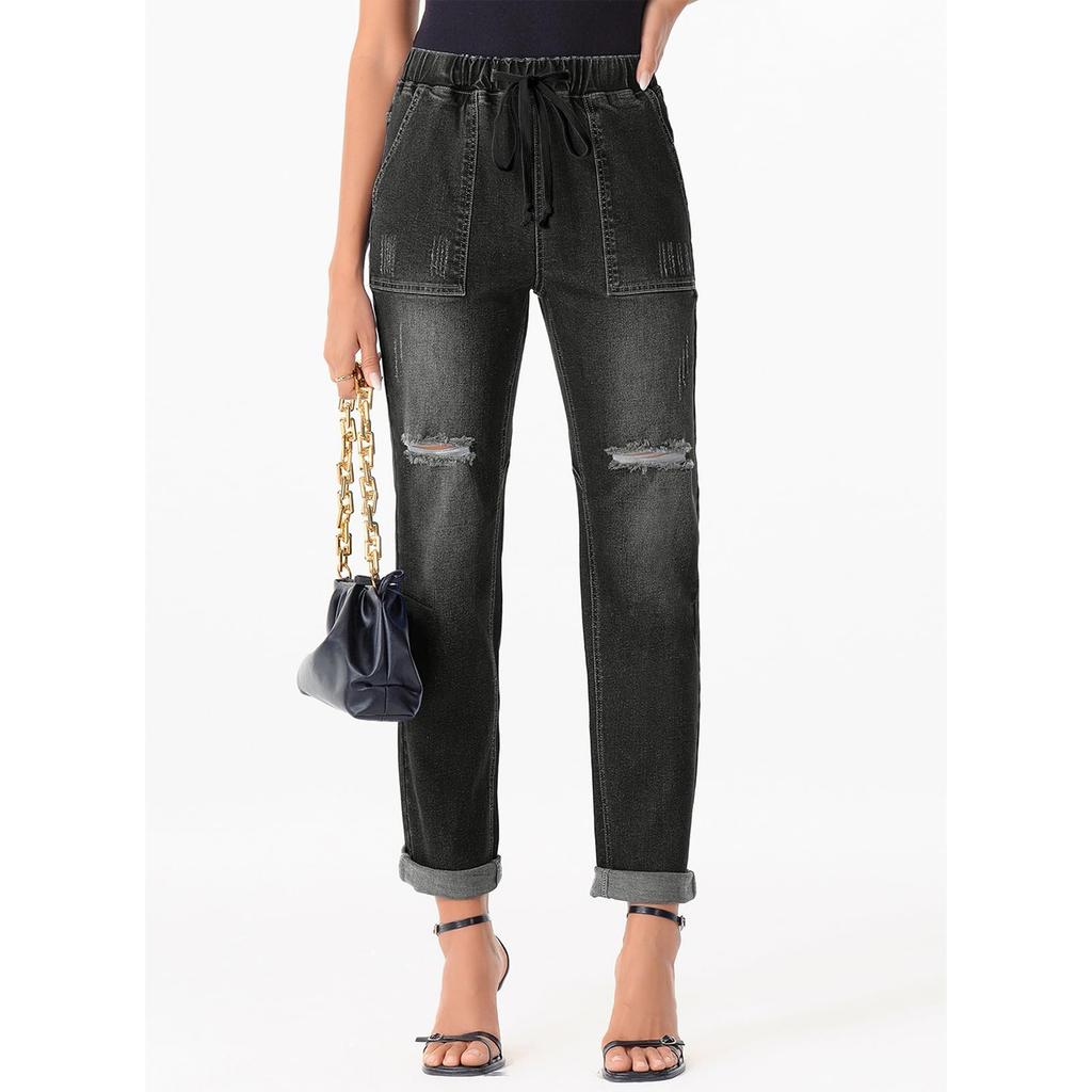 Women's Loose And Casual Trend Ripped Casual Fashion Straight Leg Jeans