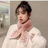 "High Quality" Warm Wool Cross Fashion Wool Stitching Scarf Joker Female Imitation Rex Rabbit Plush Scarf