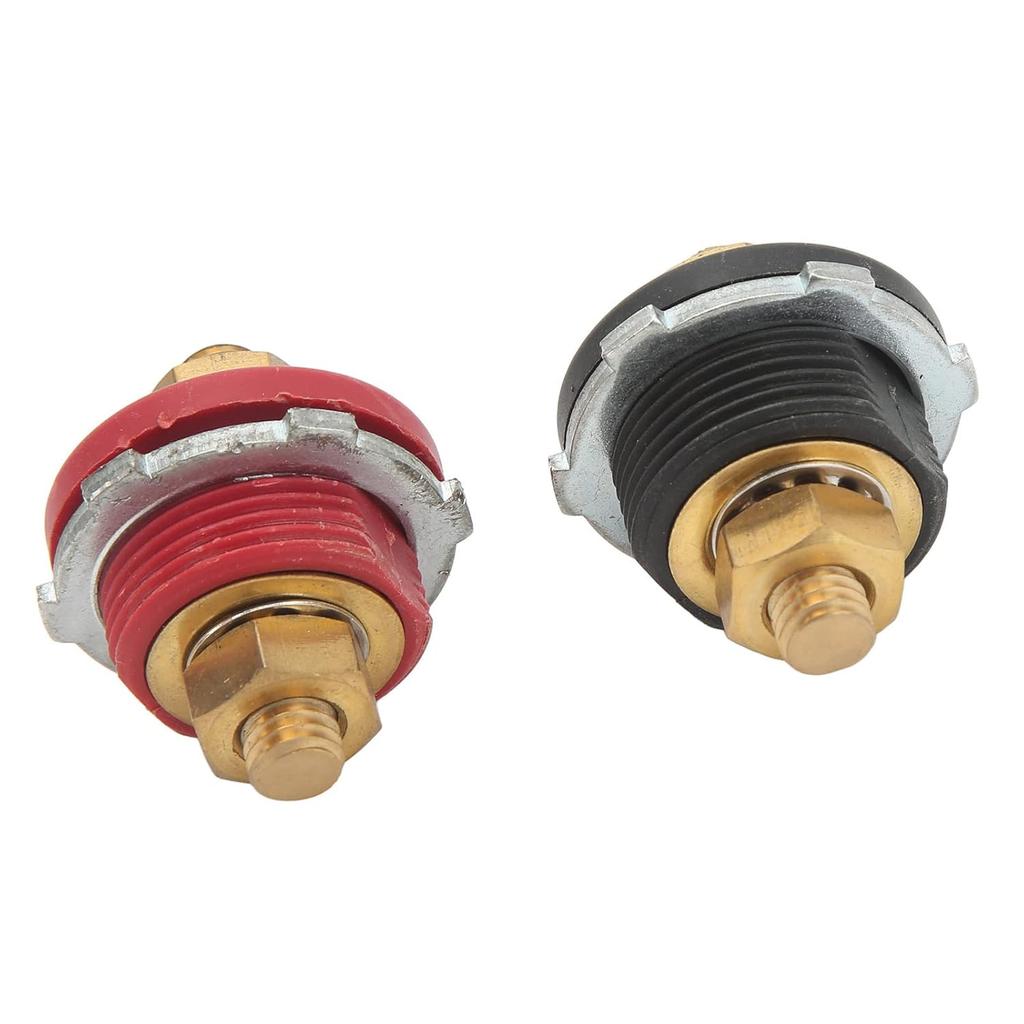 2 Pcs 3/8In Thru Panel Battery Terminal Connector, Battery Terminal Stud 250A Positive Negative Junction Stud Post Replacement For Cars Rvs Ships