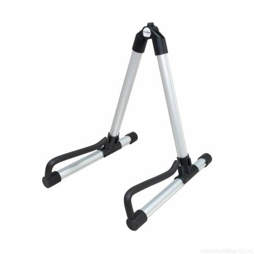 A-ITEM Folding Guitar Stand, Gold and Silver, Portable Aluminum Stand for Stringed Instruments, Easy To Carry, Ideal for Hobbies, Clubs, and Professio