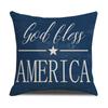 Independence Day Pillowcase 45*45 Cm Linen Printed Letters Flowers Pillowcase Sofa Pillowcase