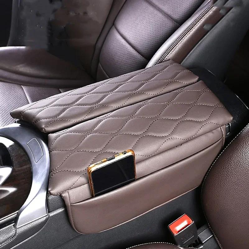 Car Armrest Cover Pad For Mercedes Benz GLC X253 2016-2022 EQC 2020-2022 Leather Anti-Scratch Center Console Cover Cushion