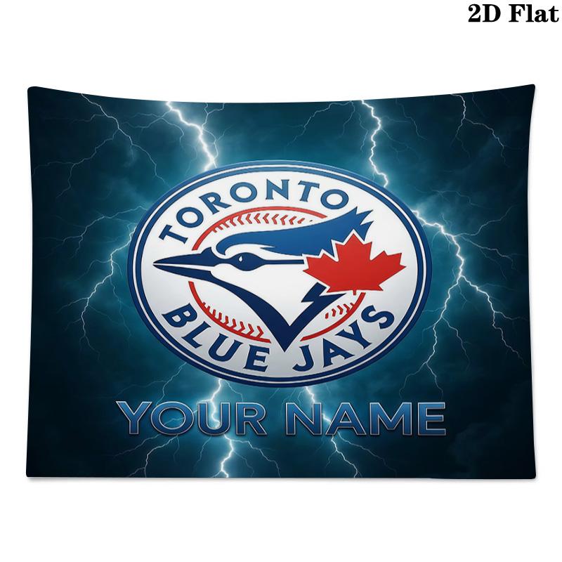 Custom Name Toronto Blue JaysPrinted Tapestry – Wall Hanging for Bedrooms, Dorms, and Home Decor