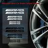 CRN1 6pcs Car Caliper Sticker Wheel Hub Decals Decoration For Mercedes Benz AMG W203 W206 W220 W205 W211 W212 W201 W210 W108 W168