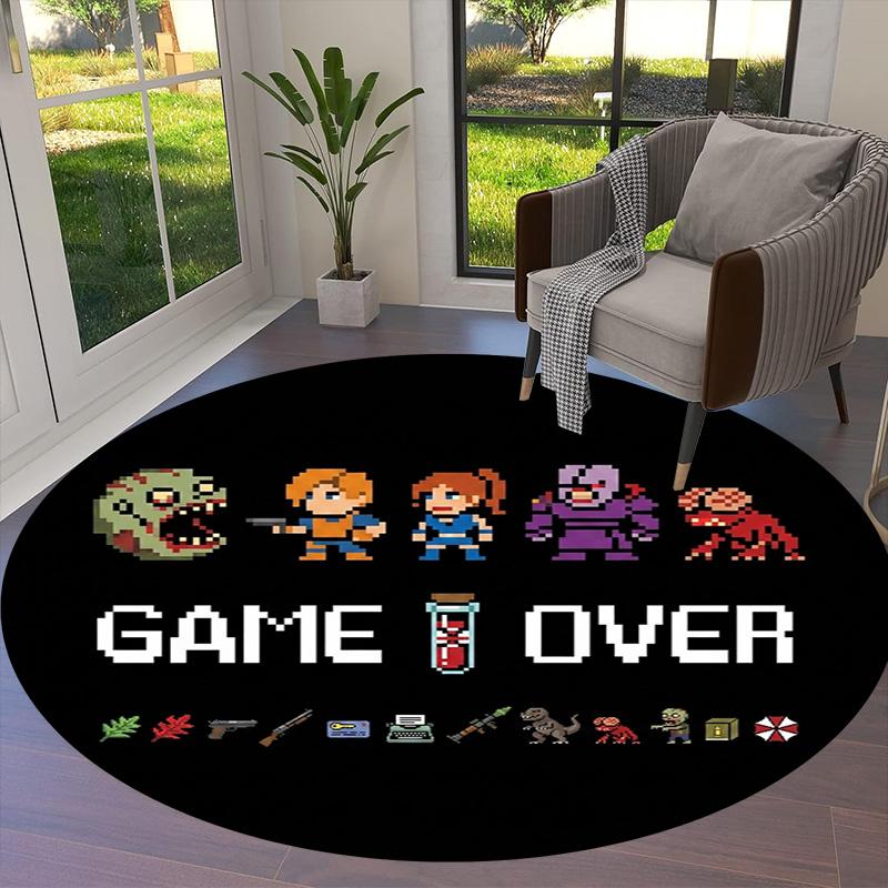 Resident Evil Round Area Rug Carpet Rug For Living Room Bedroom Sofa Playroom Decor Nonslip Floor Mat