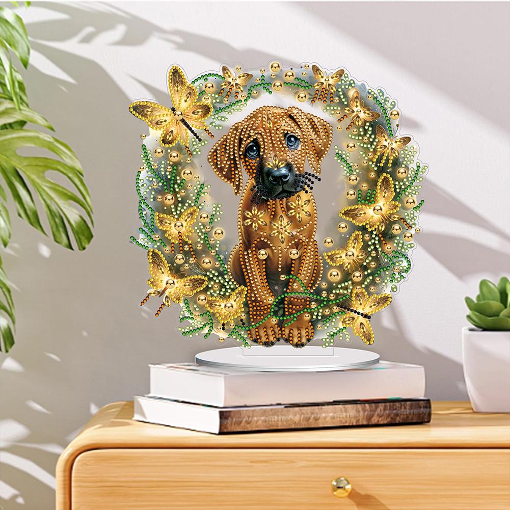 Diamond Painting Desktop Ornaments Kit Corgi Diamond Painting Desktop Decorations Basset Hound Pug for Home Office Desktop Decor