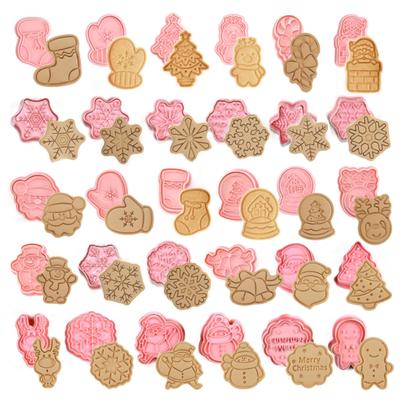 Формочки для печенья Рождественский штамп для теста Пластиковые 3D-мультяшные прессуемые формы для печенья Кондитерские изделия Выпечка Кондитерские изделия Формы для выпечки