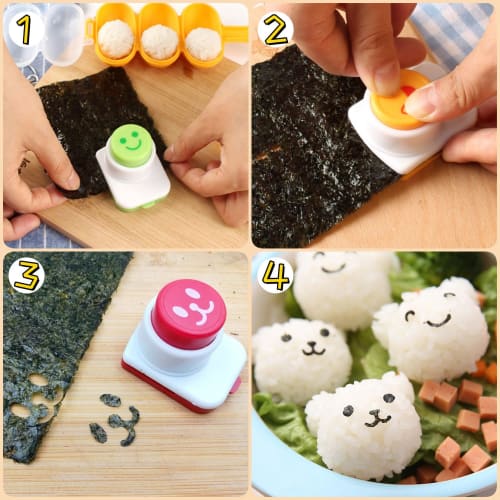 Orirya Nori Punch, Seaweed Cutter, Cute Onigiri Smile Design, Easy Shape Punch, Smile Punch, DIY Bento Box Accessories, Kitchen Supplies, Bento Decora