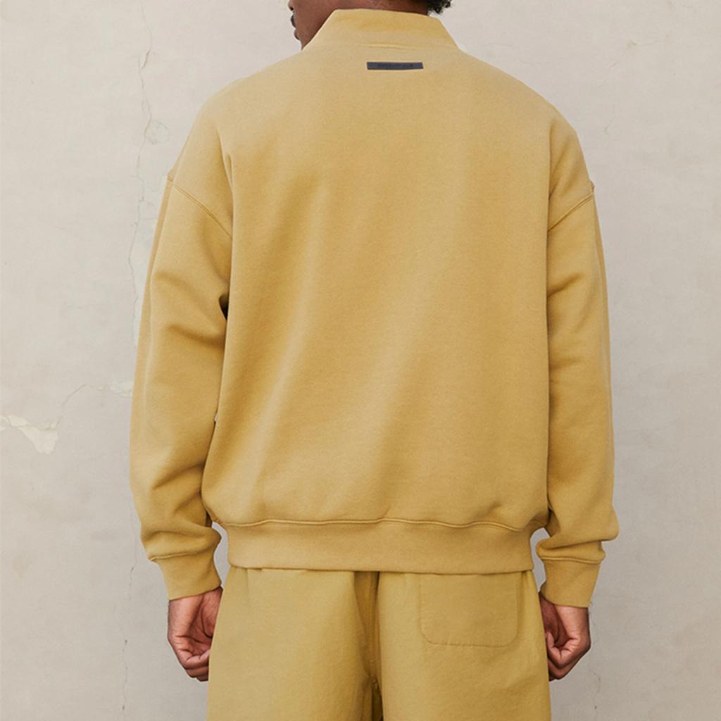 Fear of God Essentials Флисовый Пуловер с Воротником-стойкой и Логотипом Унисекс Толстовка Янтарный FOG-FW21-012