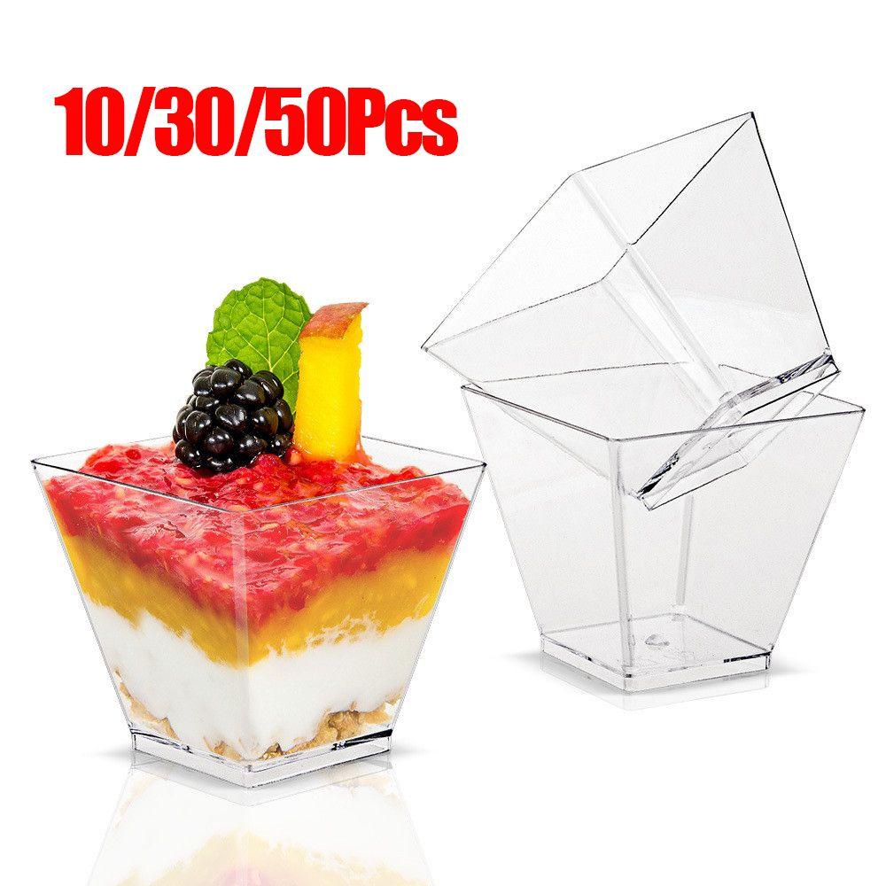Высококачественные одноразовые стаканчики Прозрачный десертный стаканчик DIY Трапециевидный контейнер Кондитерские инструменты Украшение стола Товары для вечеринок