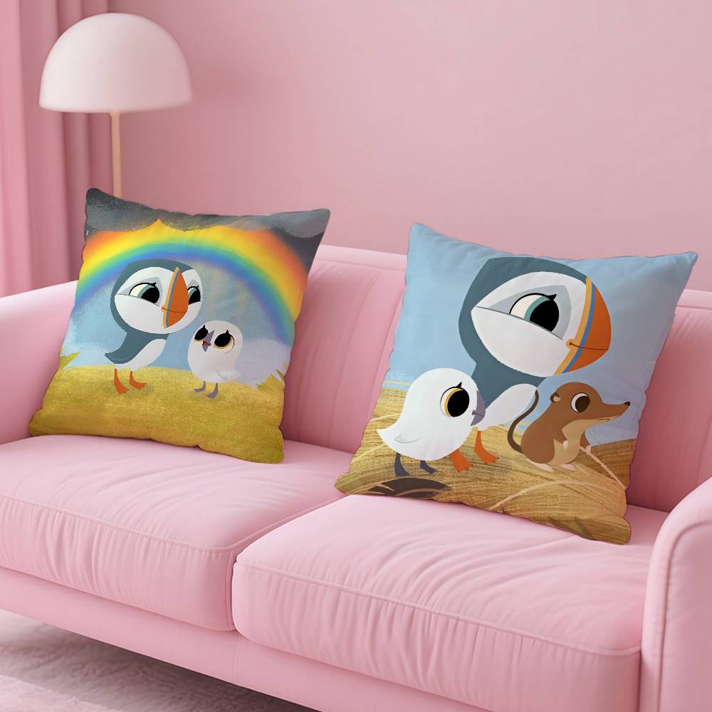 Kwaii Puffin Rock P-Дошковая наволочка с индивидуальной печатью, наволочка из матового флиса, на ощупь как детская кожа, экологичная сублимационная печать Cu