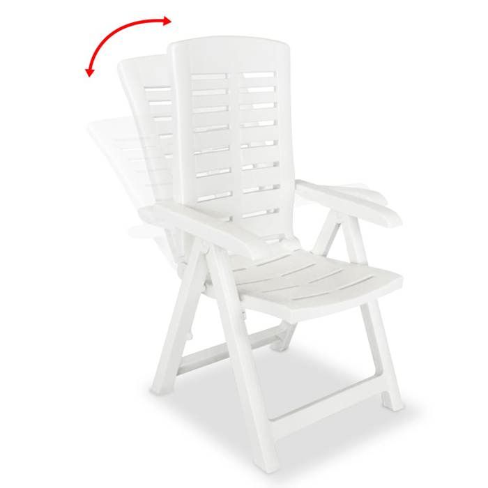 VidaXL 4x Reclining Garden Chairs Patio Armchairs Outdoor Chairs Terrace Seats Folding Armchairs 275067