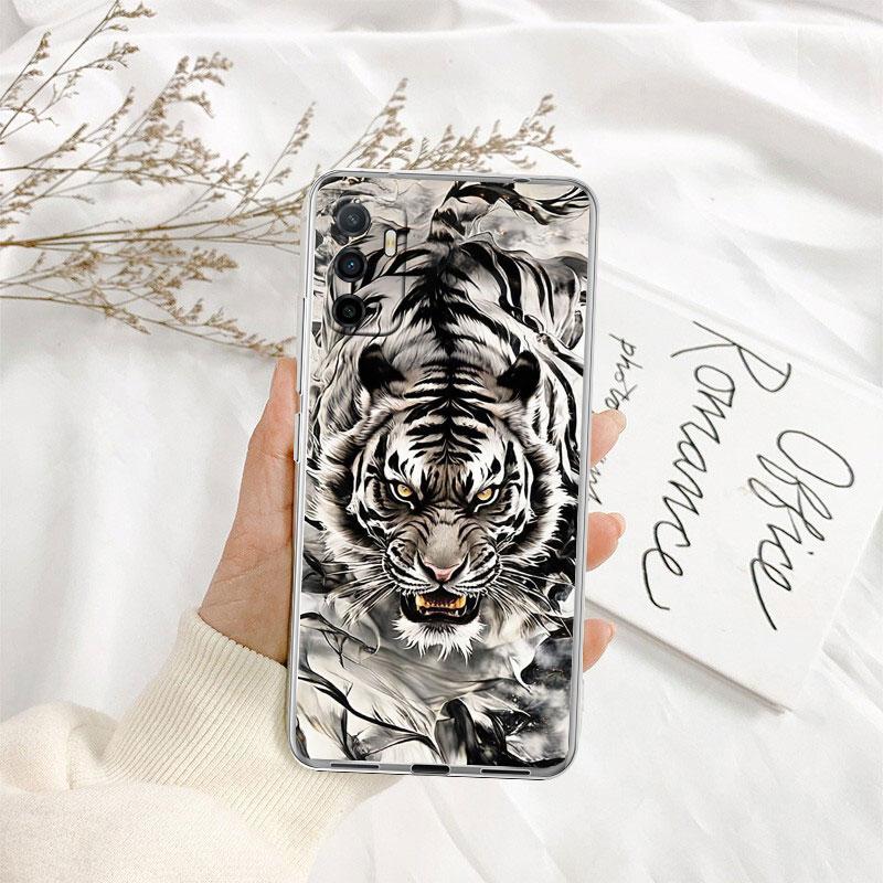 Animal Tiger lion Transparent Phone Case for Samsung Galaxy A04 A04S A14 A23 A34 A54 M23 M33 M52 M53