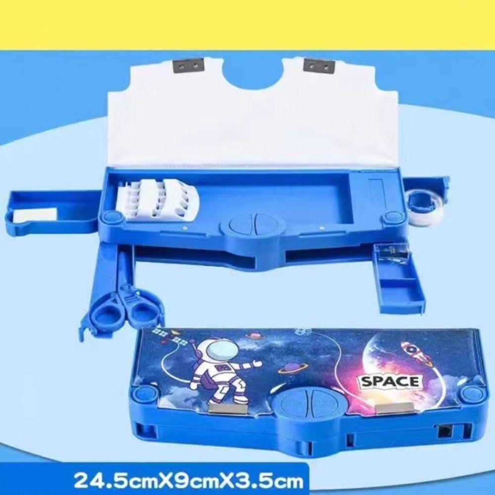 Multi-Functional Pencil Box Double Layer Automatic Stationery Storage Box Students Gift