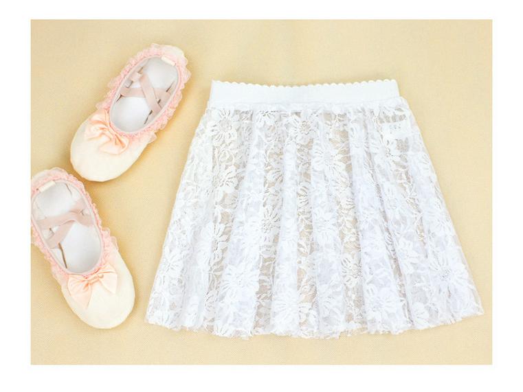 Girls' Chiffon Ballet Skirt - Toddler Dance Costume with Lace Trim