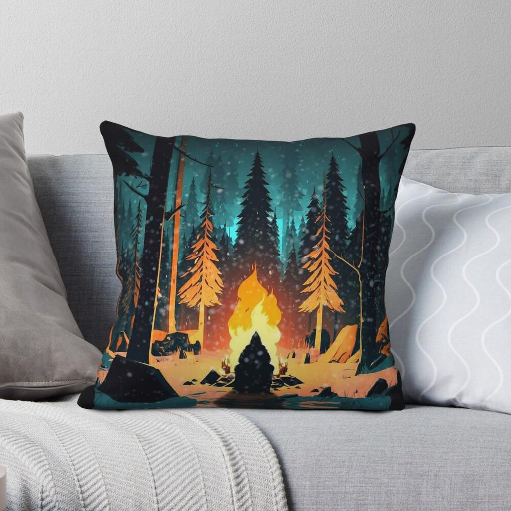 The Long Dark Game Square Pillowcase Polyester Linen Velvet Creative Zip Decorative Room Cushion Case