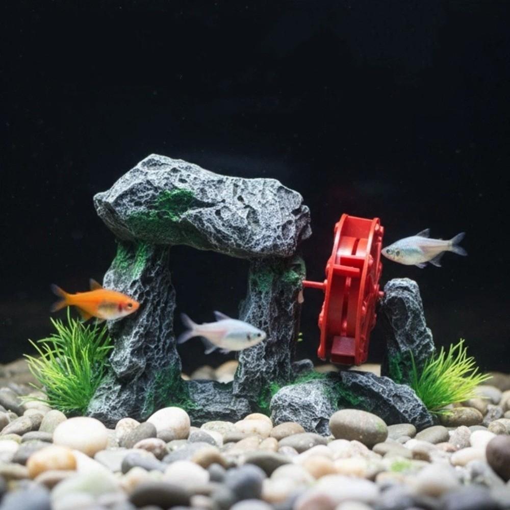 Creative Simulation Fish Tank Ornament Natural Look Retro Rockery Statue Artificial Resin Rockery Landscaping Aquarium Setup
