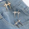 1Pc Adjustable Waist Buckle Cross Star Shape Jean Buttons Pins Detachable Metal Buttons Waist Tightener Clothing Accessories
