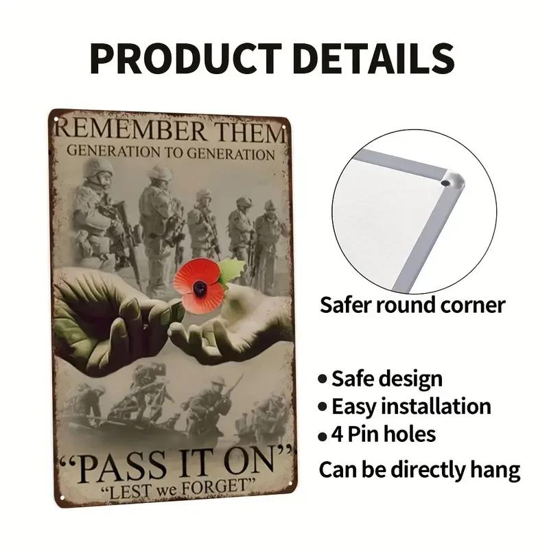Деревенский Ретро Металлическая Жестяная Табличка Военный Постер Подарок Ветеранам Помните Их Поколение Передать Это Дабы Мы Не Забыли Кухня Винтаж Б