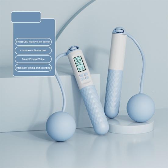 Skipping Rope with Counter Cordless Weighted Jump Rope with Ball Adjustable Length Fitness Smart Skipping Rope Exercise Equipment