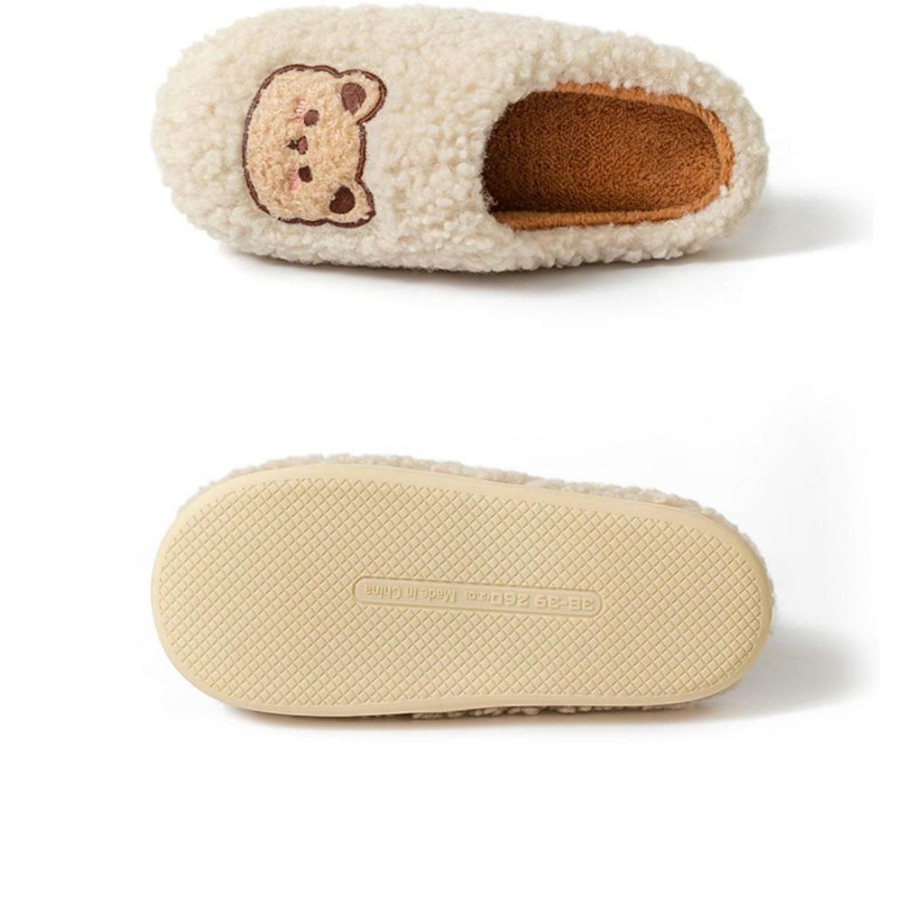 Cotton Slippers for Men In Winter, Cute Indoor Fur Shoes, Warm and Non Slip, Household Velvet Slippers for Women