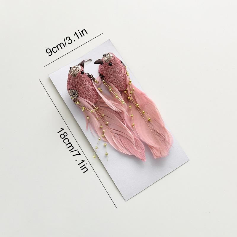 1/2 шт. Пенопластовые украшения для рождественской елки для использования в помещении и на улице, блестящие, искусственные птицы, разноцветные, на клипсах, с перьями, рождественские птицы