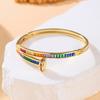 Micro Inlaid Zircon Colored Gold Copper Zircon Nail Bracelet Exquisite Fashion Quality Women's Bracelet