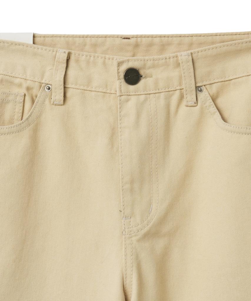 NOIRER FOR WOMAN Cotton Loose Flare Pants (Pale Yellow)
