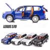 1/32 Lexus LX570 SUV Alloy Car Model Diecast Metal Toy Vehicles Pull Back with Sound and Light Collection Children's Gifts