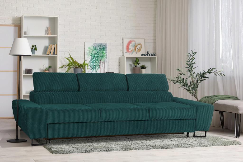 Sofa kanapa 3 os rozkładana z f. spania Savio Family meble beżowy sztruks