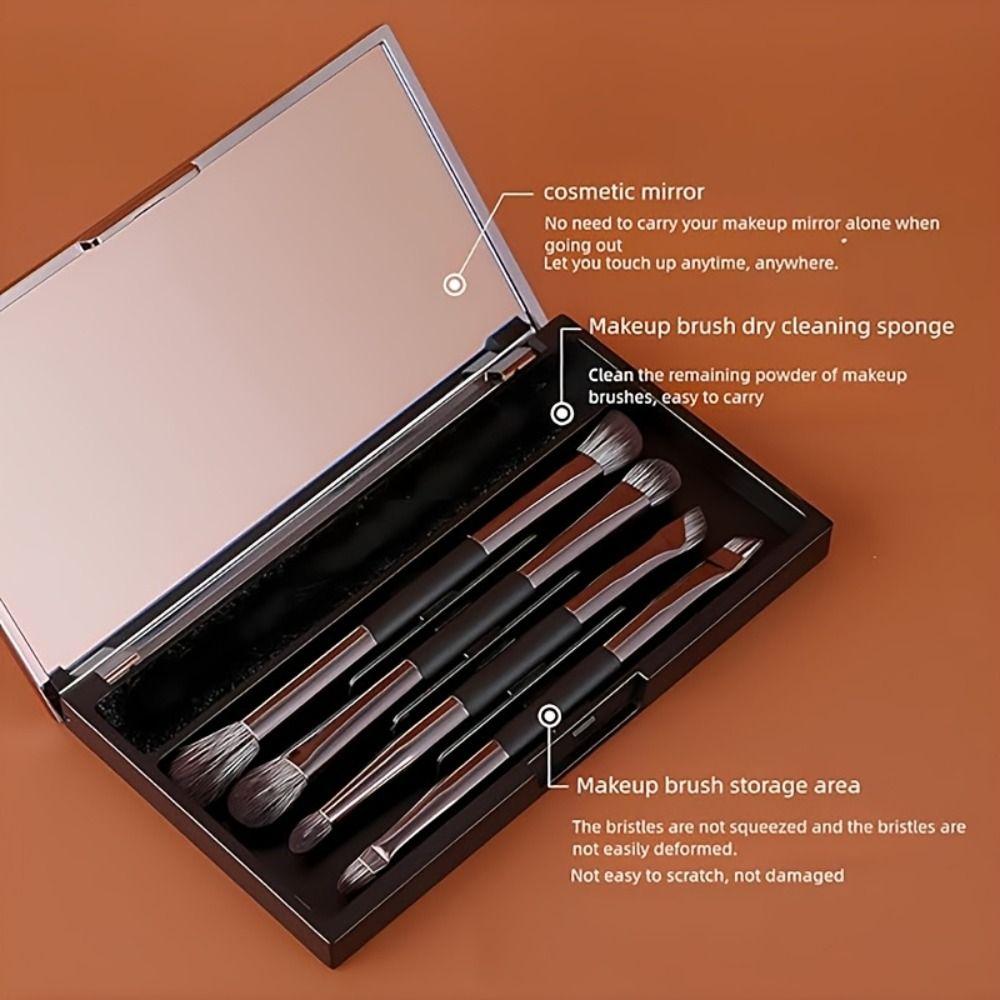 Double-ended Travel Makeup Brush Set Eyebrow Pencil Cosmetic Brush Kit Couple