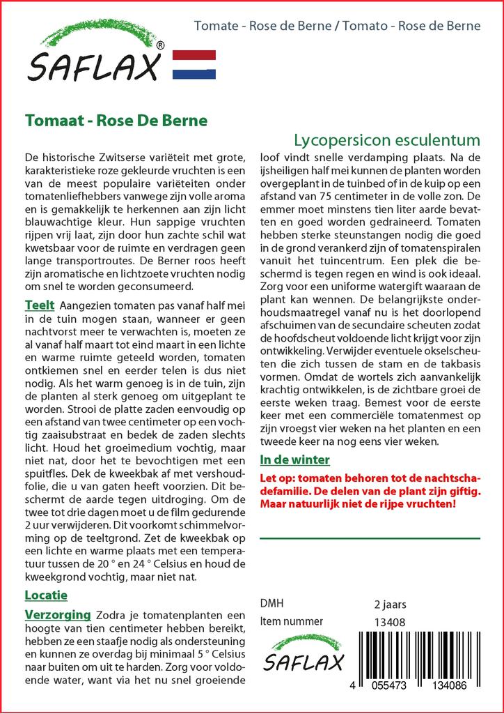 SAFLAX Помидор - Роза де Берн - 10 семян - Lycopersicon esculentum