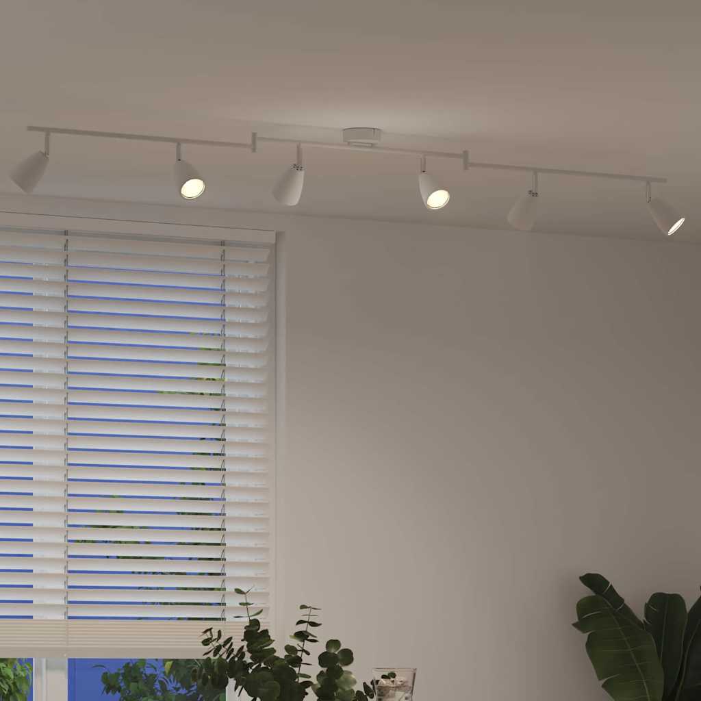 White Ceiling Spotlight with Adjustable Spotlights 176.5 x 12.5 x 13.5 cm Metal