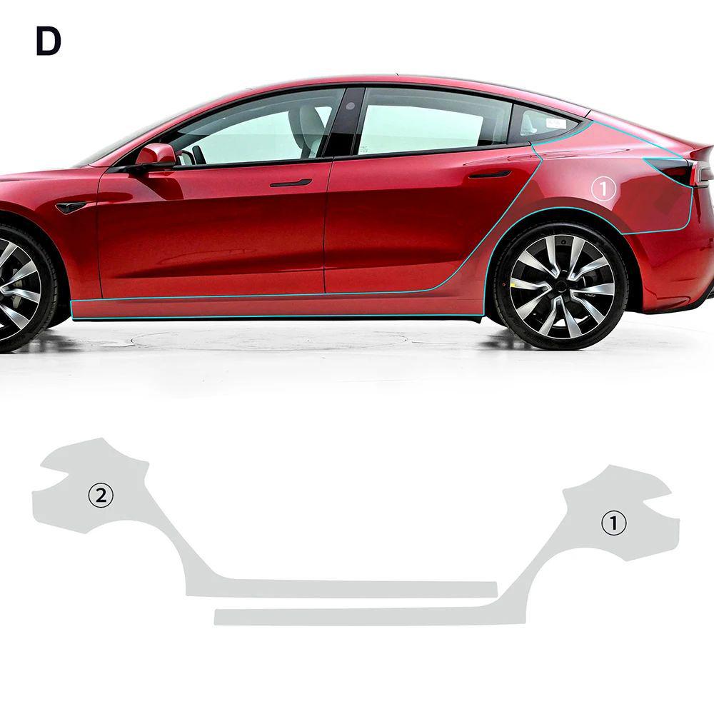 Tesla Model 3 Facelift Invisible TPU Car Wrap – Paint Protection Film for 24 Cross-Border Models