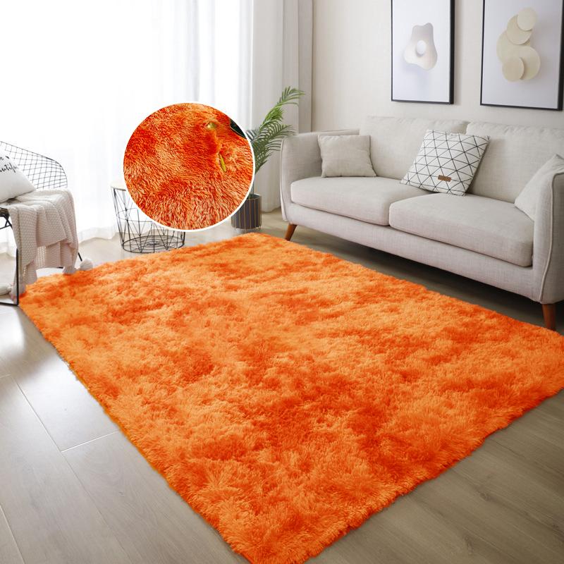 Красочный плюшевый ковер для спальни, градиентный мохнатый ковер, украшение для дома, милый радужный пушистый ковер, скандинавский стиль, напольный коврик для детской комнаты