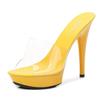 Candy Colors Wedding Shoes Woman Platform Sandals Summer Pvc Slides Waterproof 13Cm Nightclub Sexy High-Heeled Slippers Womensbh