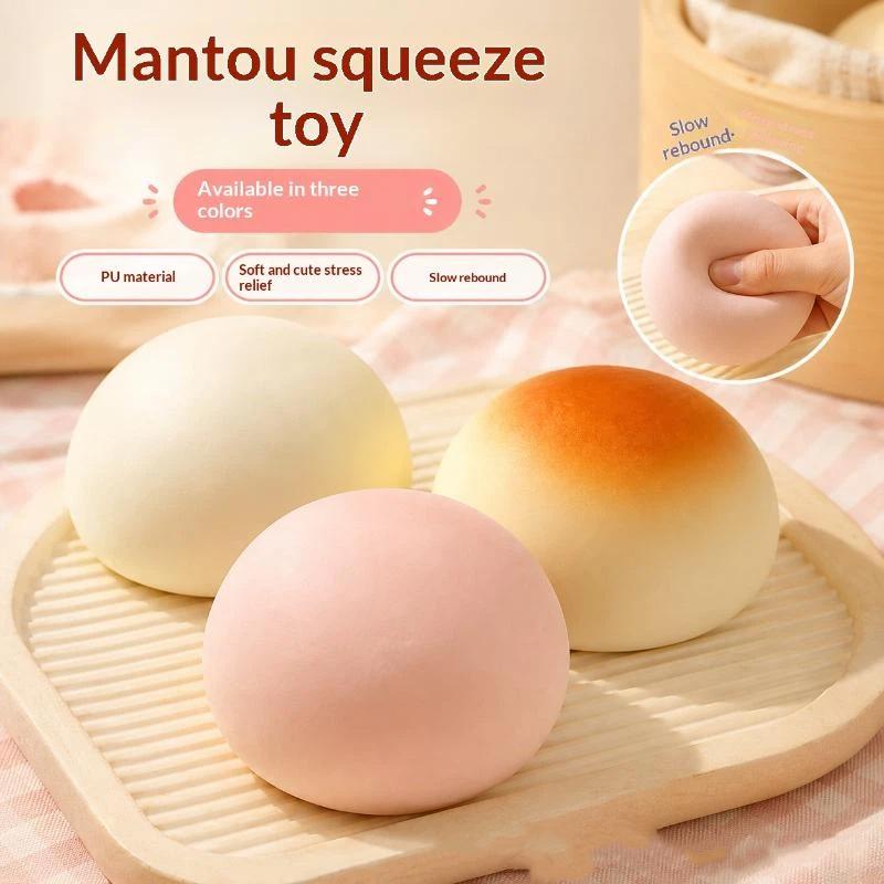 Sticky Squishy Realistic Steamed Bun Decompression Toy Soft Sensory Stress Relief Fidget Toy for School Student Exam Anxiety Relief