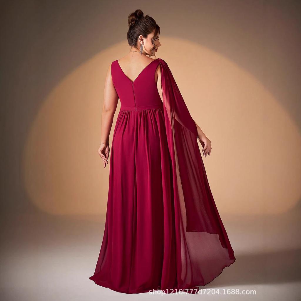 Bridesmaid Dress European and American Temperament Elegant Sleeveless Banquet Sexy Women's Long Dress Dress Women