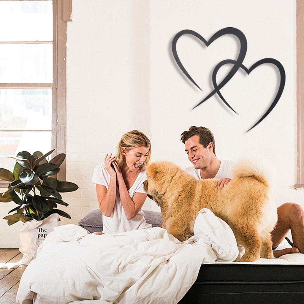 Набор настенного декора «Сердце из кованого железа»: Металлический декор из двух частей для прихожей и гостиной