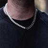 Men's Titanium Steel Faux Pearl Spliced Necklace - Non-Fading Stainless Steel Jewelry