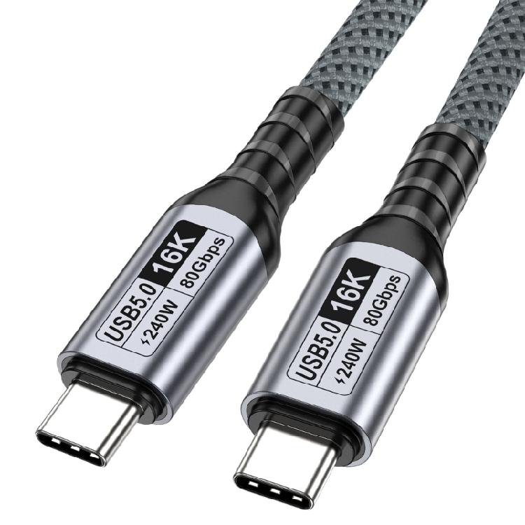 Кабель USB 5.0 Type C на Type C Обеспечивает зеркалирование экрана 16K60Hz Быстрая передача данных 80 Гбит/с Провод для быстрой зарядки 240 Вт