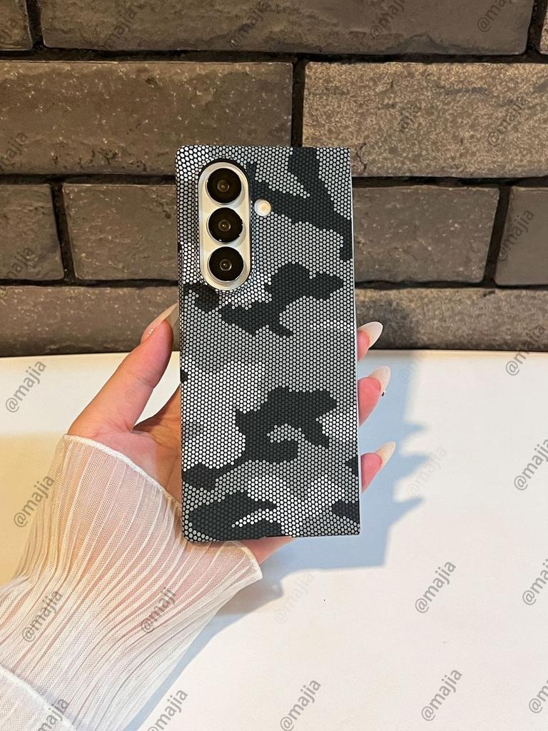 Для Samsung Galaxy Z Fold 7 Чехол Жесткий ПК углеродное волокно камуфляж Защитная задняя крышка Чехол Для Z Fold 7 6 5 4 3 Se Оболочка телефона