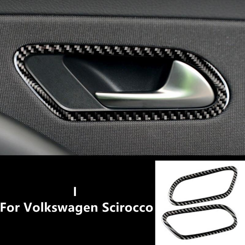 Углеродное волокно, полоски для внутренней отделки салона автомобиля для Volkswagen VW Scirocco, центральная консоль, рамка переключения передач, наклейка на панель автомобиля