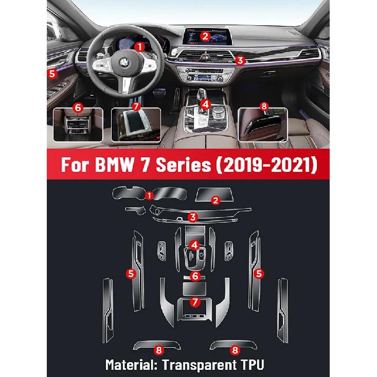 Anti-scratch Car Interior Center Console Media Dashboard Navigation TPU Protector Film For BMW 7 Series - Sticker