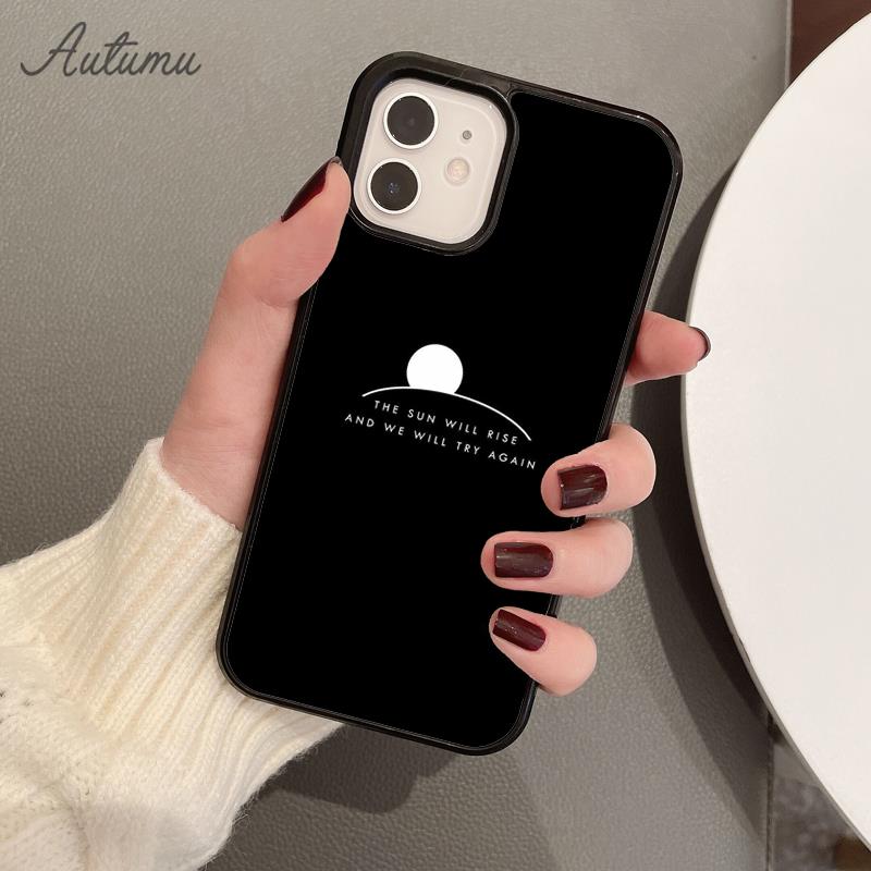 Черный белый чехол для телефона с японским текстом для iPhone 11 12 13 14 Pro Max mini XR XS SE 2020 6S 7 8 Plus Samsung Galaxy S21 S22 Cover