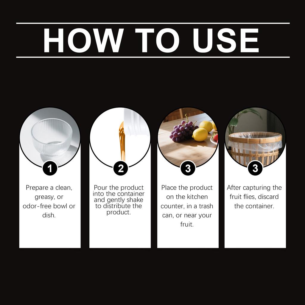 Фруктовая ловушка, Фруктовая мушка, Контроль фруктовых мушек на кухне, Для помещений и улицы, Дом, Контроль мух на кухне, 30 мл