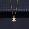 Stylish Stainless Steel Heart Bear Pendant Necklace for Women - Trendy Christmas Clavicle Chain Jewelry
