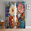 2 шт. - Яркие пионовые полиэстеровые шторы, декоративные шторы для ванной, спальни, гостиной и домашней комнаты
